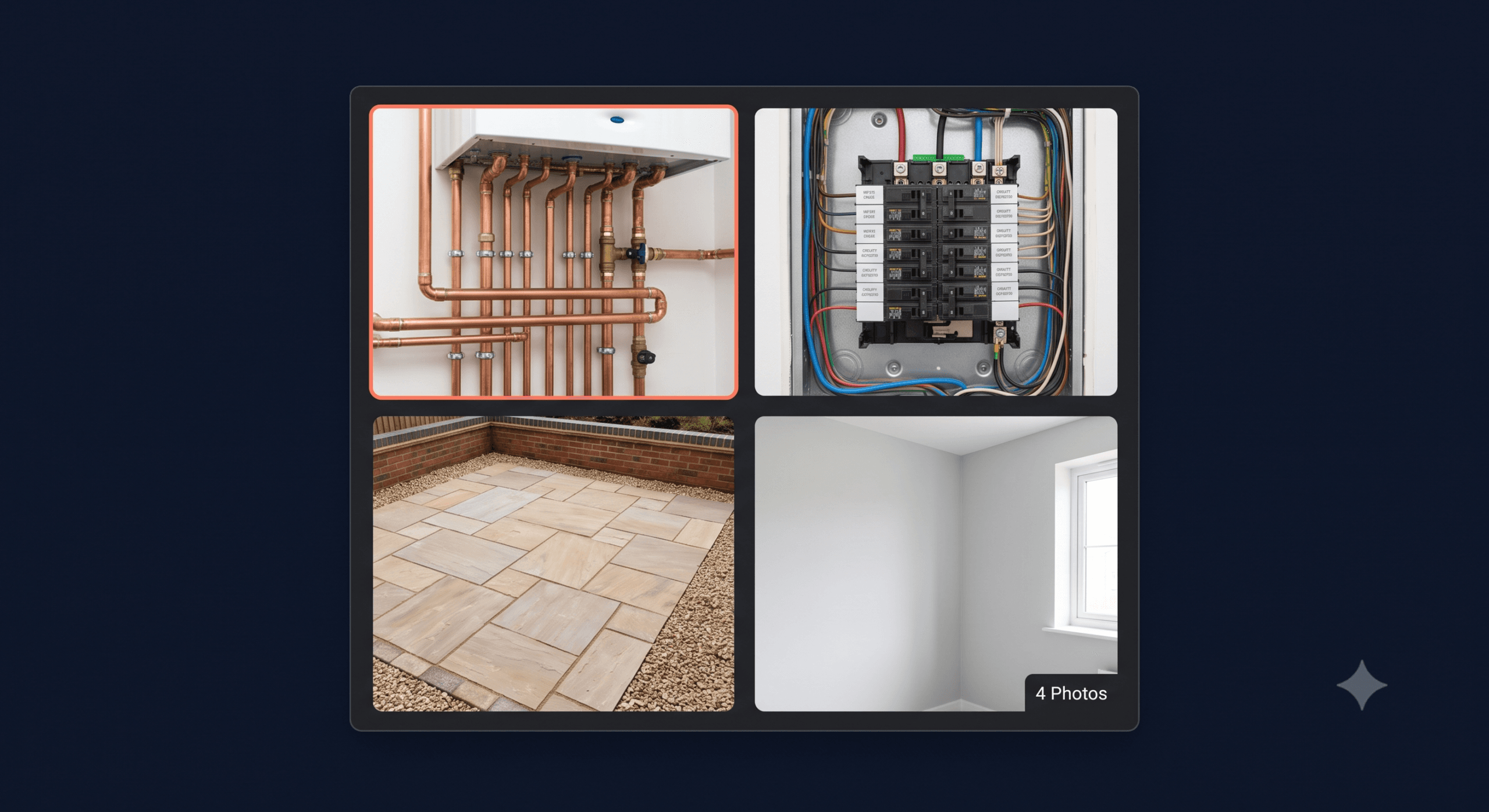 Google Business Profile photo gallery showing before and after images of completed trade work