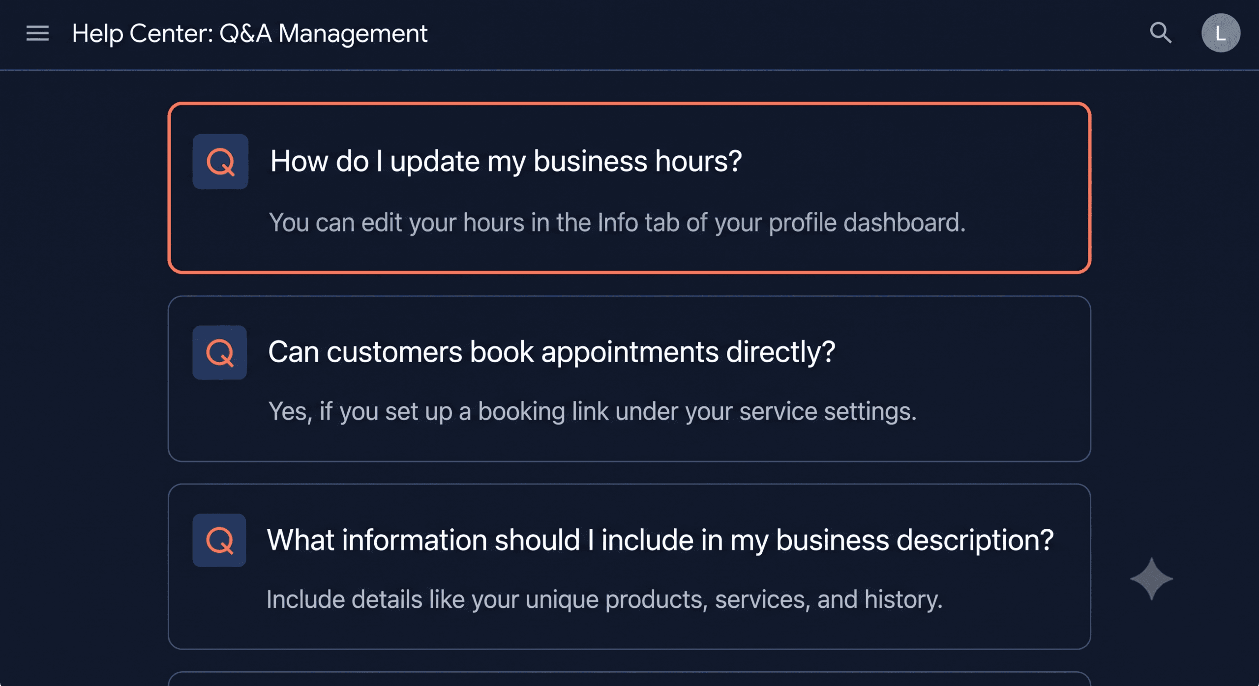 Google Business Profile Q&A section showing questions and answers for a UK tradesperson listing