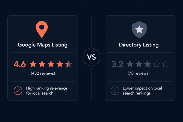 Checkatrade vs google reviews SEO UK comparison showing two review platform panels side by side